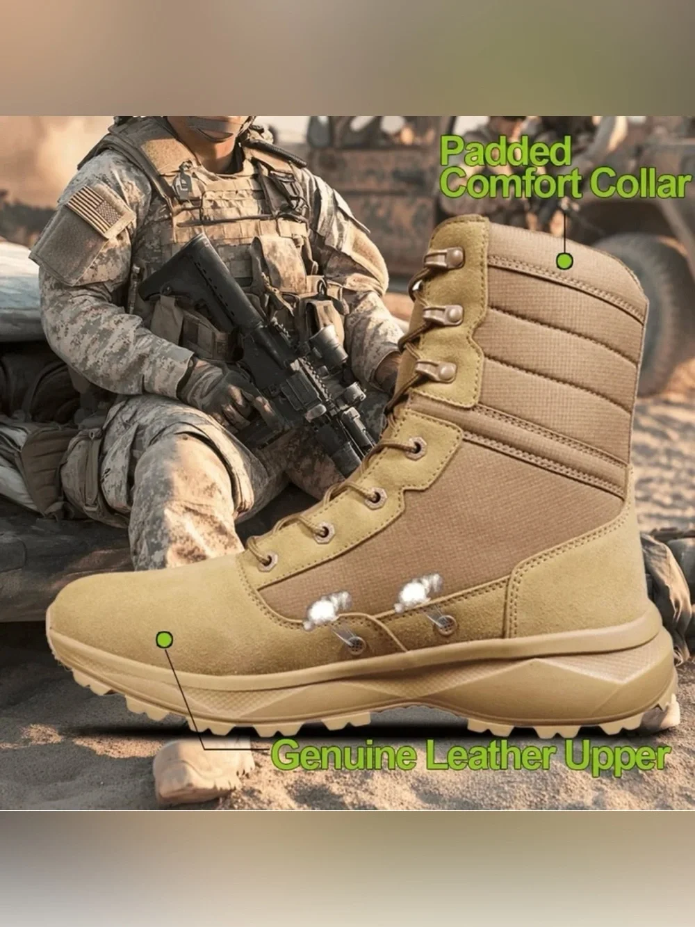 Interceptor Tactical Men's Tan Boots